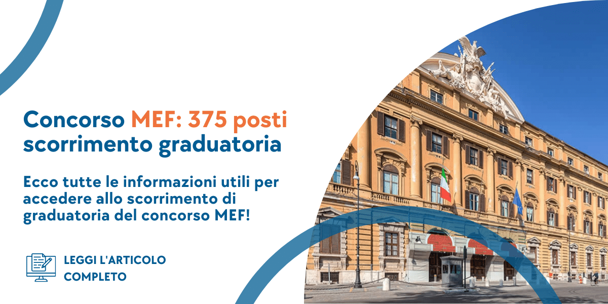 Scorrimento graduatoria concorso MEF