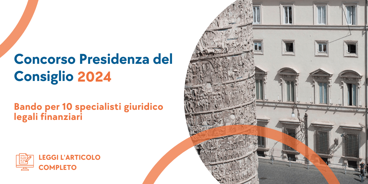 Concorso Specialista giuridico Presidenza del Consiglio 2024